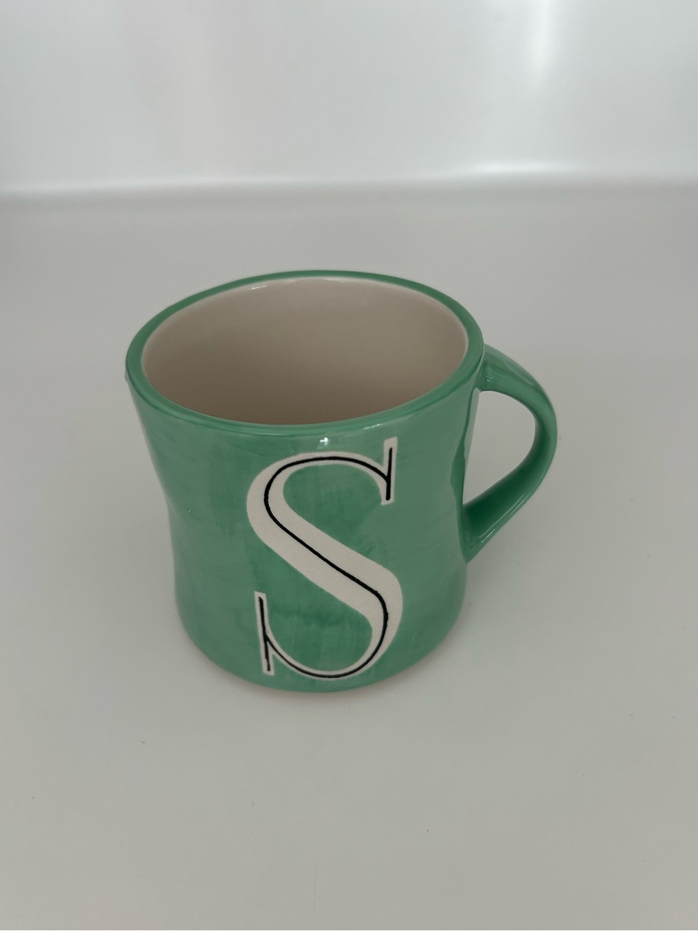 Anthropologie Hand Painted Mug ‘S' Monogram